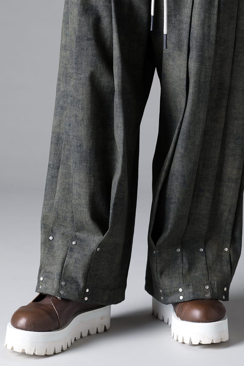 《2026SS先行予約》Blended Shades Denim  Pleats Tuck WideL Pants"D.verdigris/L.verdigris/Steel Blue"/ブレンデッドシェイドデニムプレートタックワイドパンツ"ダークベルディグリ/ライトベルディグリ/スティールブルー"