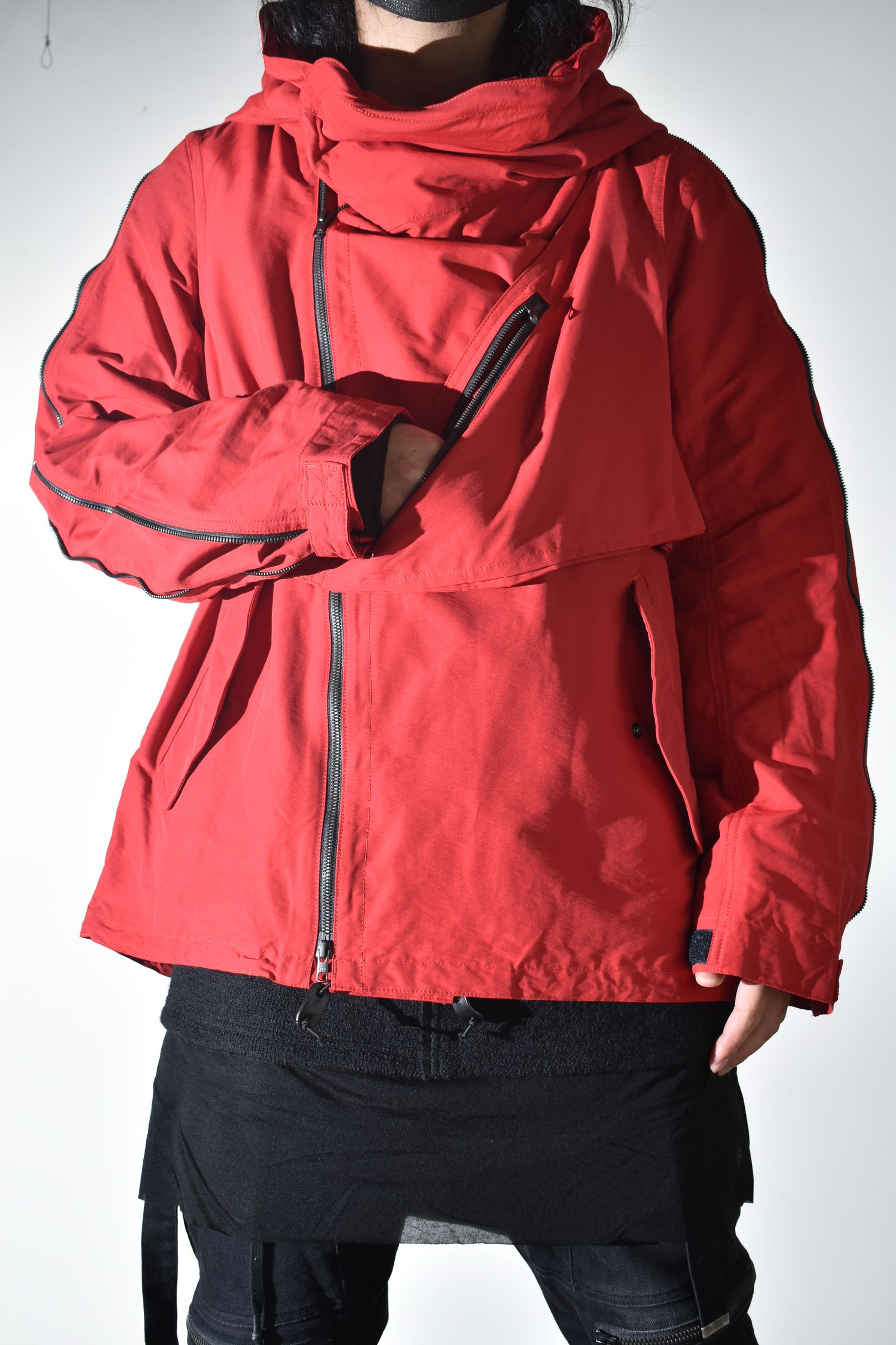 Multi Zip Short Mods Coat"Red" / マルチジップショートモッズコート"レッド"