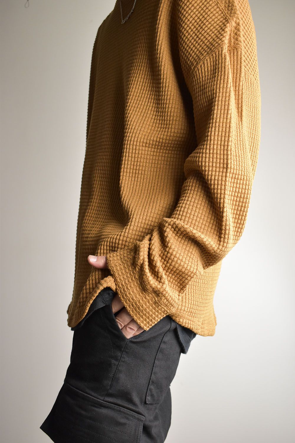 Heavy Waffle Over Size Top"Camel" / ヘビーワッフルオーバーサイズトップ"キャメル"