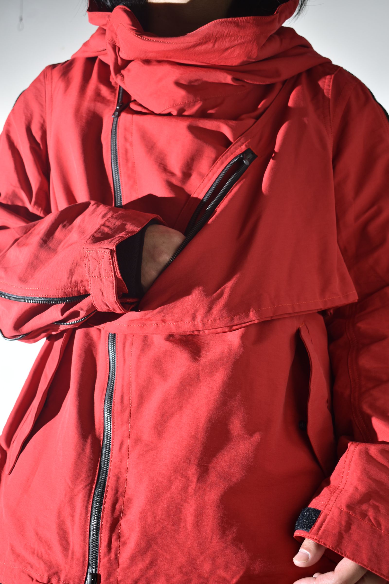 Multi Zip Short Mods Coat"Red" / マルチジップショートモッズコート"レッド"