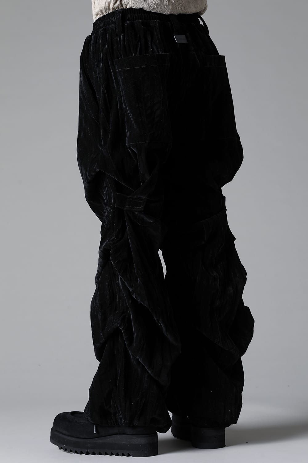 《2025AW先行予約》Washer Velour Tuck Wide Pants"Black" / ワッシャーベロアタックワイドパンツ"ブラック"