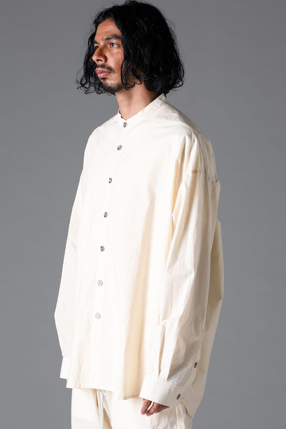 《2026SS先行予約》Stand Collar Shirts "Black / Cream /Soil" / スタンドカラーシャツ"ブラック/クリーム/ソイル"