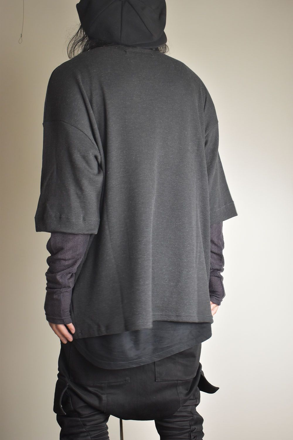 Layered Crew Neck Top"D.Grey" / レイヤードクルーネックトップ"ダークグレー"