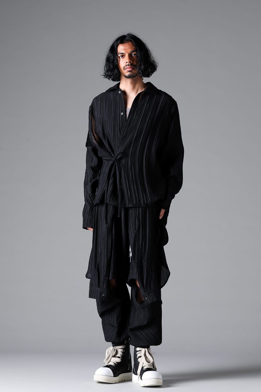 《2026SS先行予約》Front Tuck wide Jogger Pants"Black / Sand" /フロントタックワイドジョガーパンツ"ブラック/サンド"