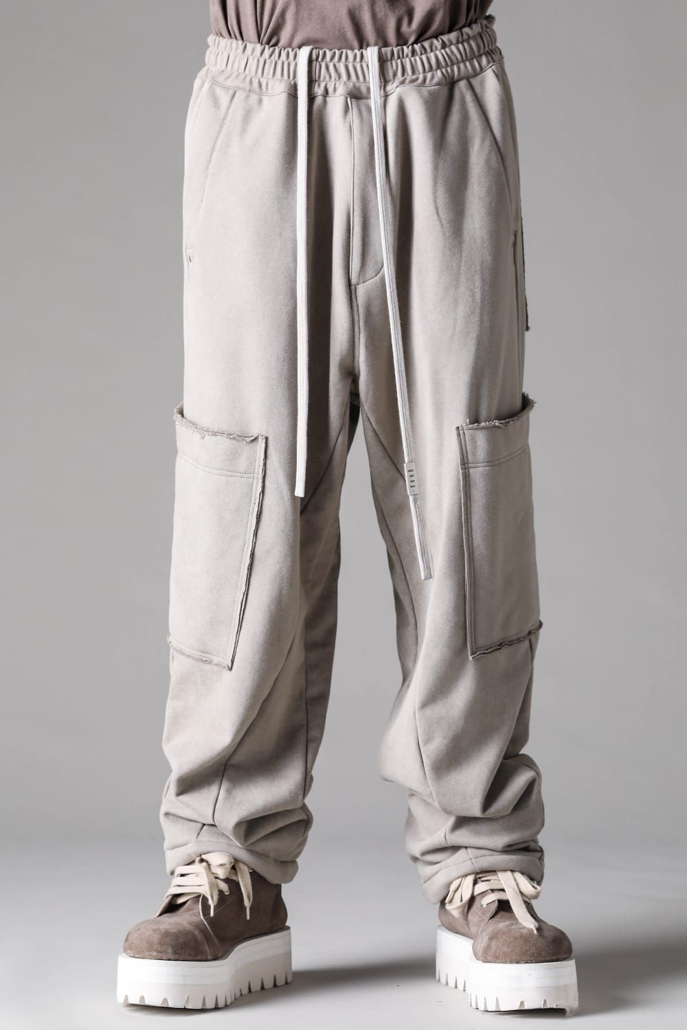 《2027SS先行予約》French Terry Wide Pants "Black / Grey / L.Beige"/ フレンチテリー裏毛ワイドパンツ"ブラック / グレー /ライトベージュ"