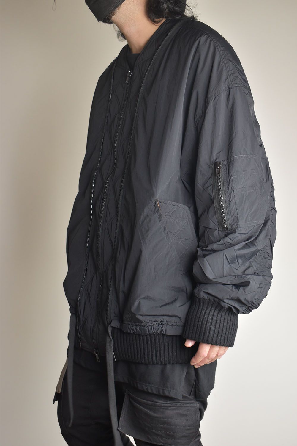 Over Sized Bomber Jacket"Black" / オーバーサイズボンバージャケット"ブラック"