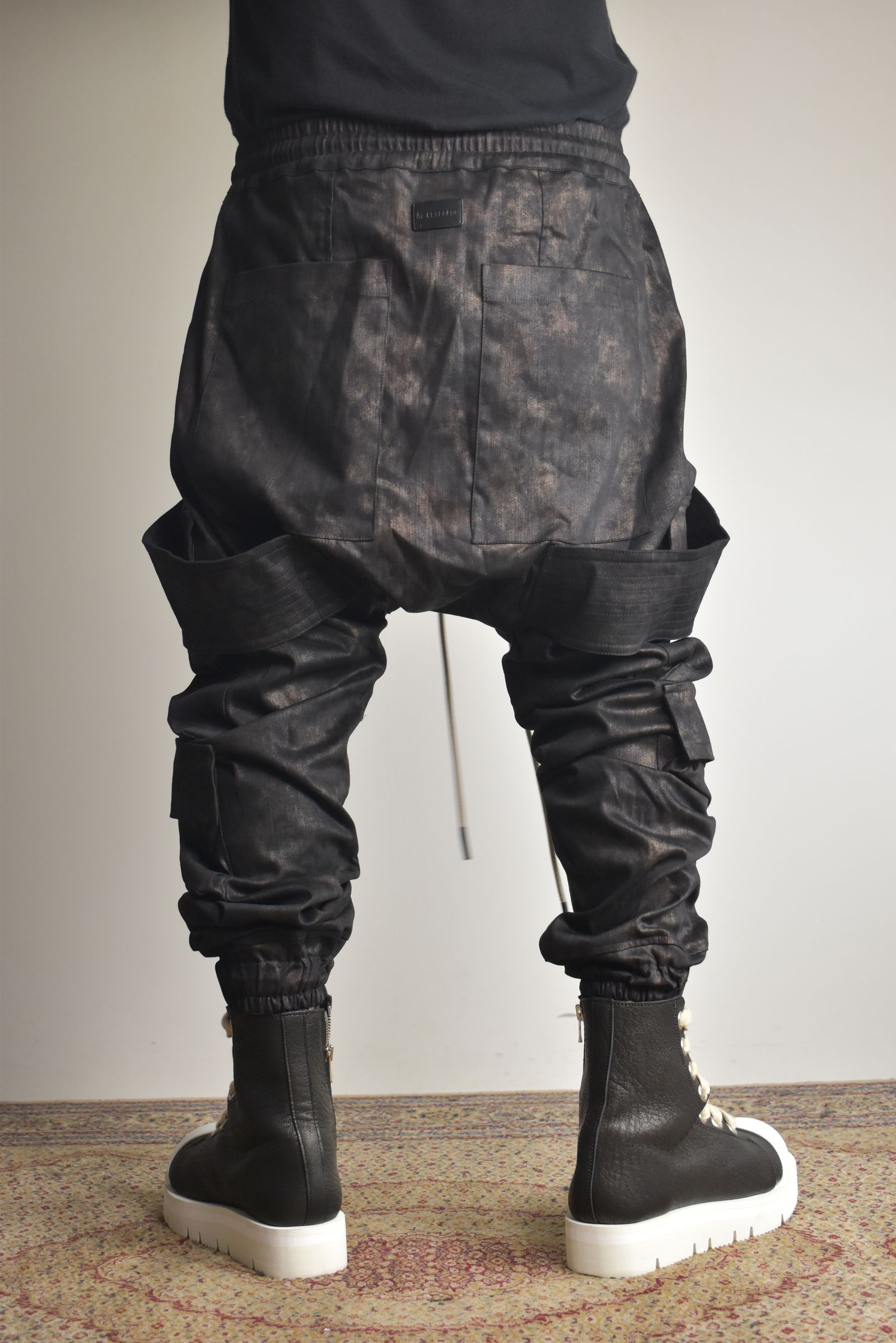 Metal Steam Camouflage Belt Cargo Jogger"Black × Brown" / メタルスチームカモフラージュ ベルトカーゴジョガー"ブラック×ブラウン"
