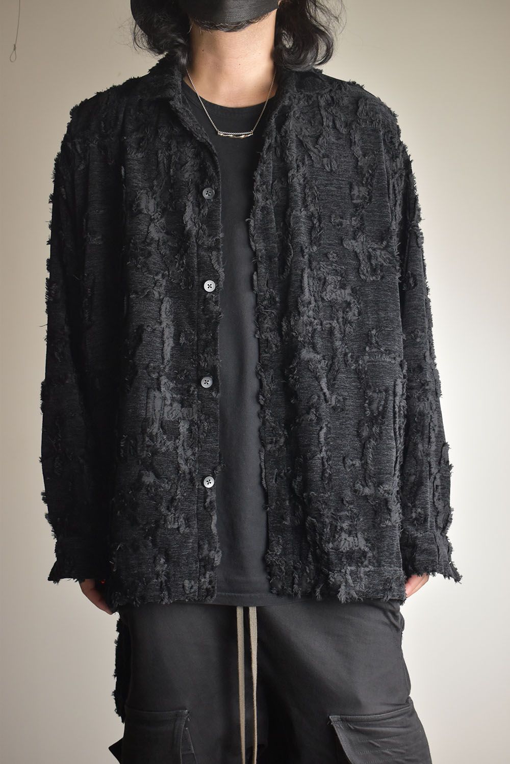 Jacguard Long Shirts"Black"/ジャガードロングシャツ"ブラック"