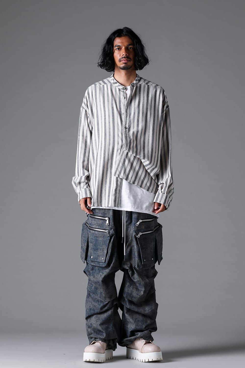 《2026SS先行予約》Blended Shades Denim Cargo Tuck Wide Pants"D.verdigris / L.verdigris /Steel Blue"/ ブレンデッドシェイドデニムカーゴタックワイドパンツ"ダークベルディグリ/ライトベルディグリ/スティールブルー"