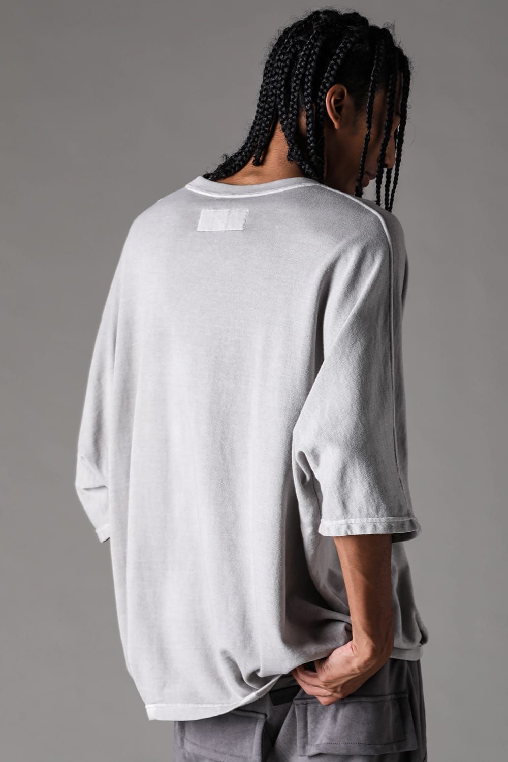 《2027SS先行予約》Sumi Dyed Lightweight French Terry Dolman Jumbo Tee"L.Grey" / 墨染ミニ裏毛ドルマンジャンボTee"ライトグレー"