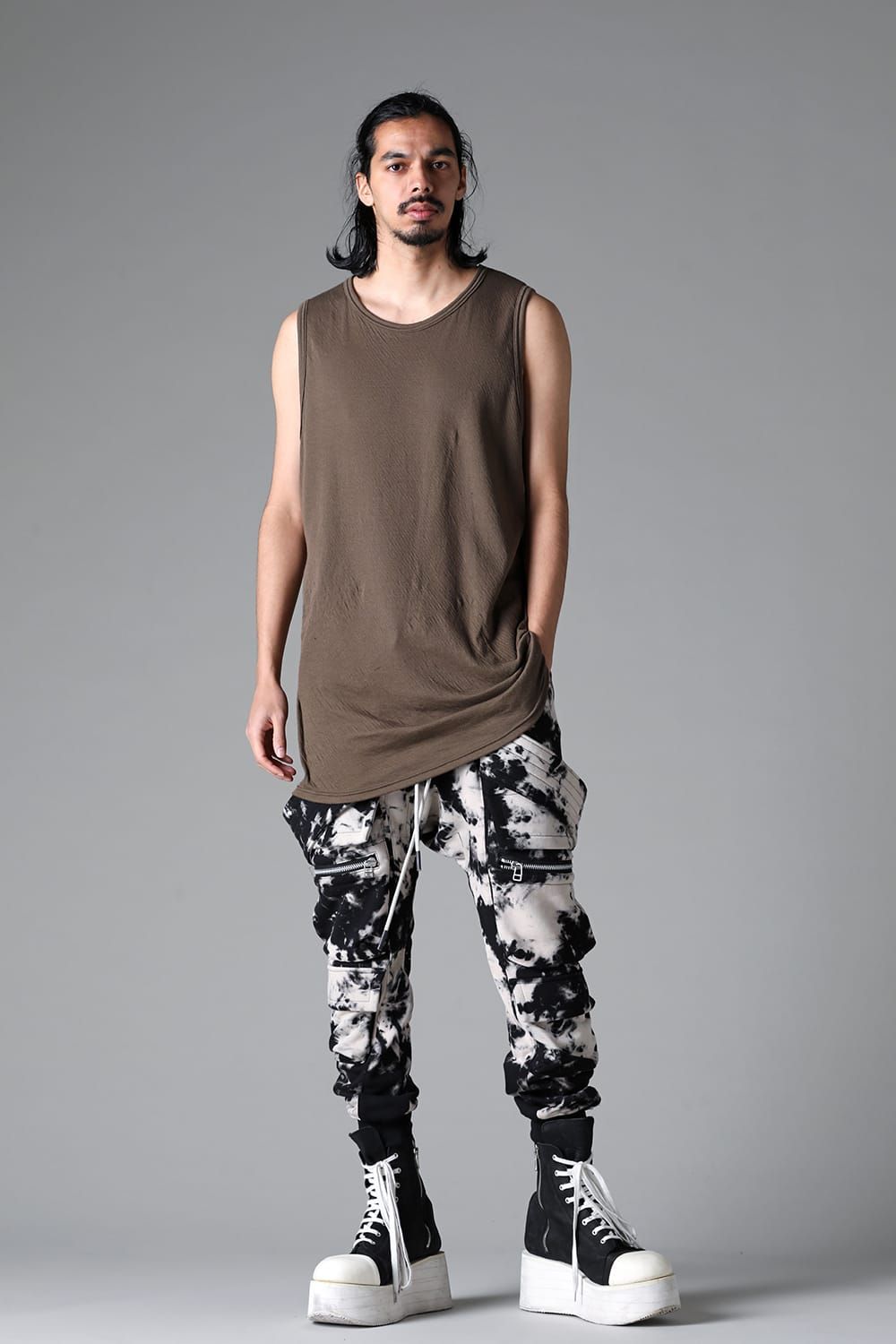 《2025AW先行予約》Double Gauze Long Tank Top"Black / Ivory /Khaki /Grey /D.Grey" /ダブルガーゼロングタンクトップ"ブラック/アイボリー/カーキ/グレー/ダークグレー"