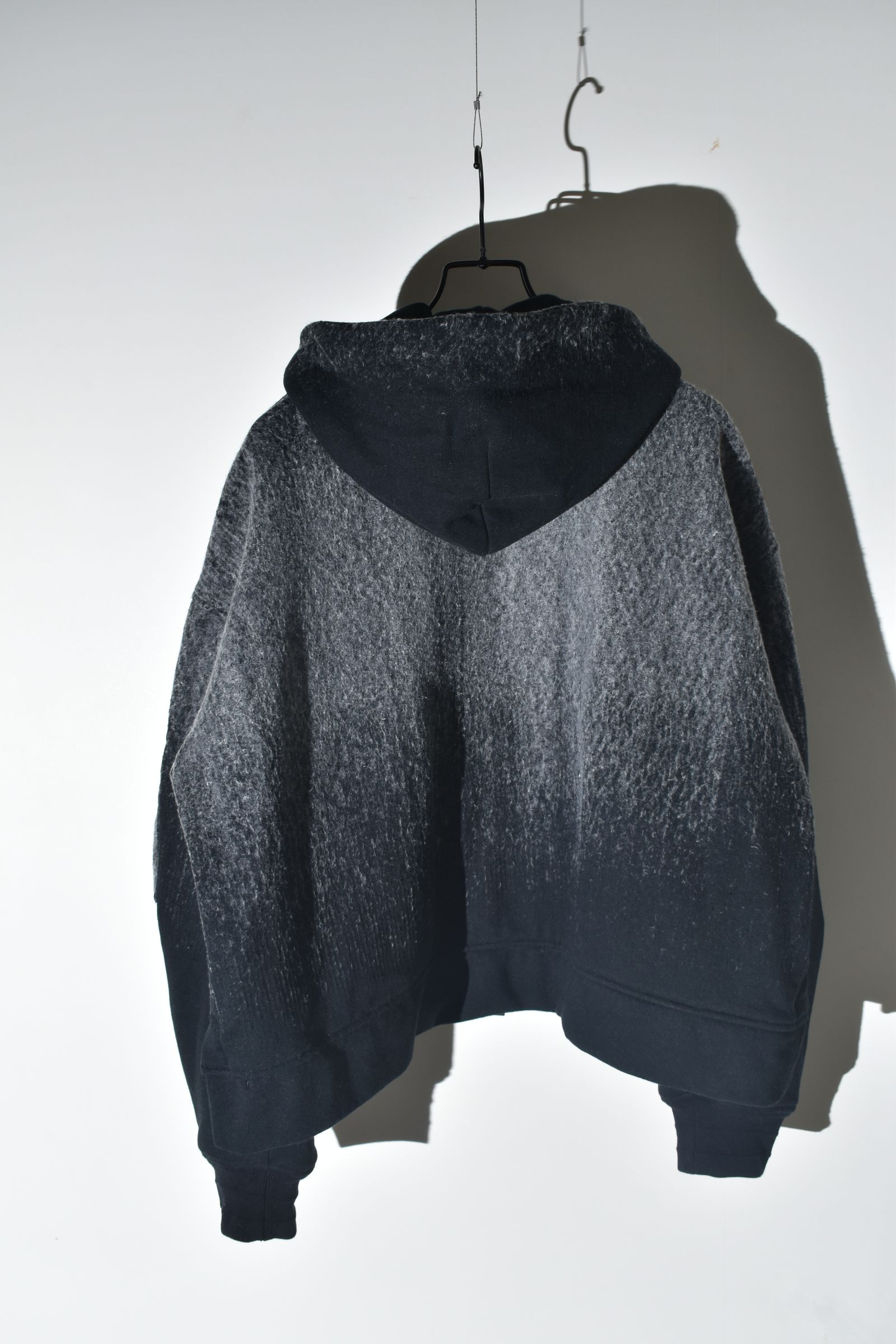 Gradient Needle Punch Double Zip Hoodie "Black Based" / グラデーションニードルパンチダブルジップフーディ"ブラックベース"