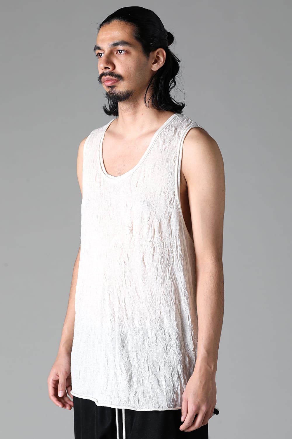 《2025AW先行予約》Gauze Washer Tank Top"Black / Grey / Ivory /Beige" /ガーゼワッシャタンクトップ"ブラック / グレー / アイボリー /ベージュ"