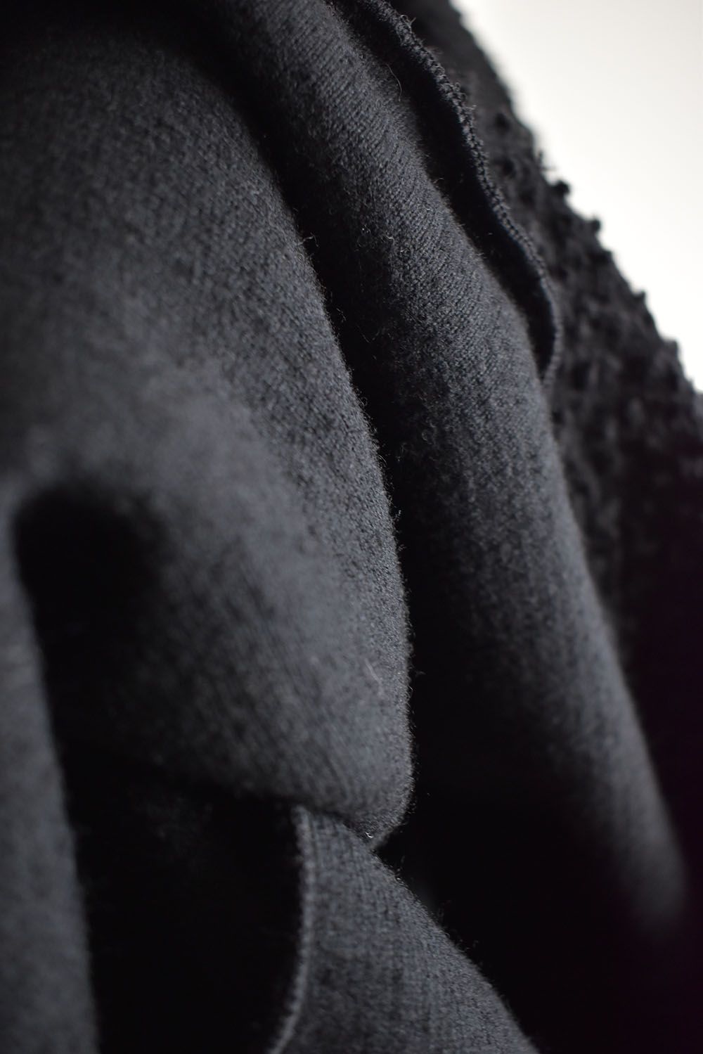 Wool Cotton Boa Hoodie Pullover"Black" /  ウールコットンボアフーディプルオーバー"ブラック"