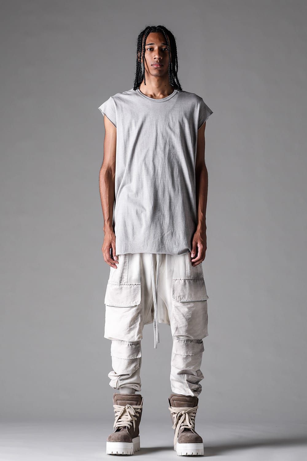 《2027SS先行予約》Sumi Dyed Lightweight French Terry Tank Top "L.Grey" / 墨染ミニ裏毛タンクトップ"ライトグレー"