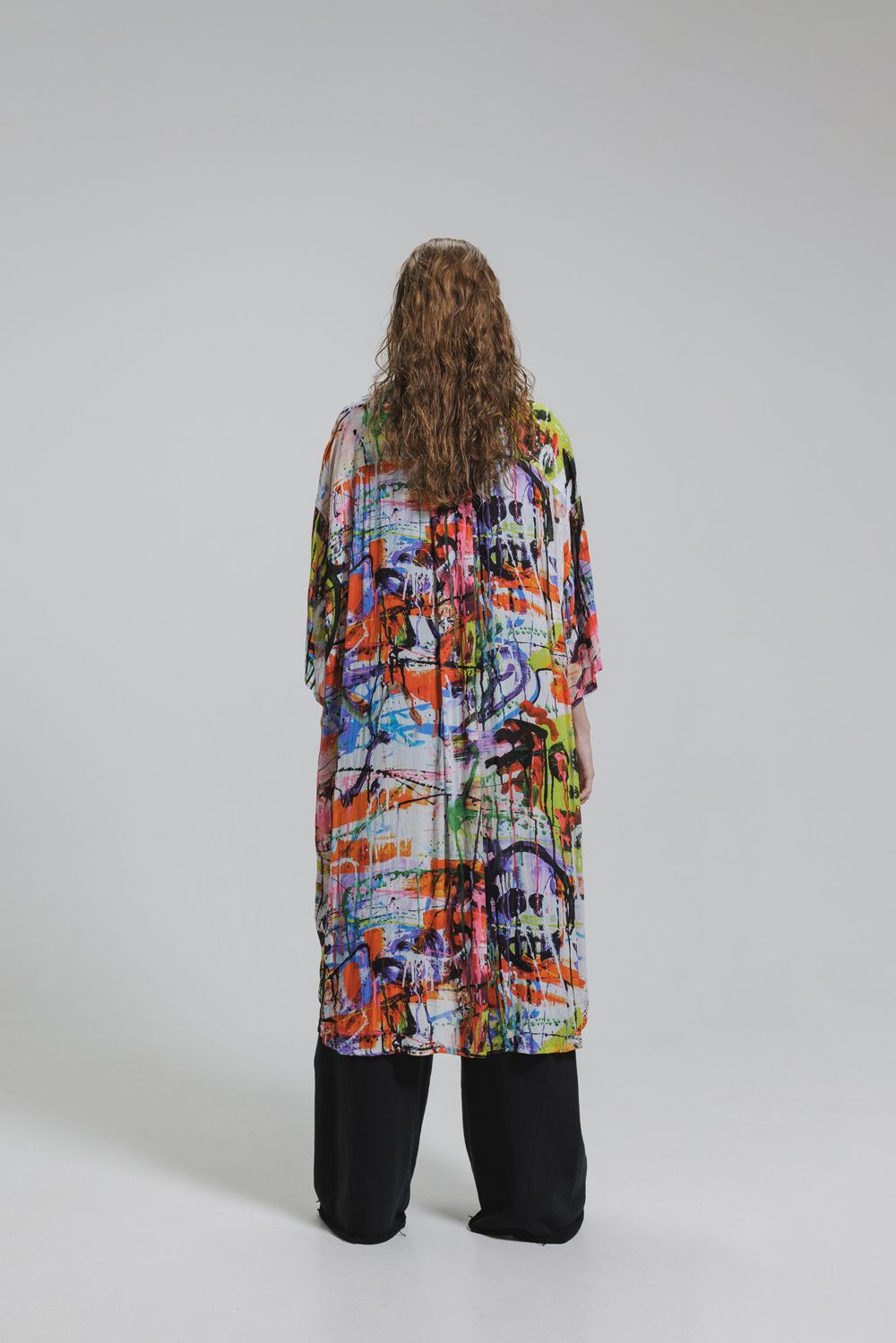 Rayon Chiffon Inkjet Print Short-Sleeved Big Shirt&Dress"Color Print" / レーヨンシフォンインクジェットプリント半袖ビッグシャツ / ワンピース"カラープリント"