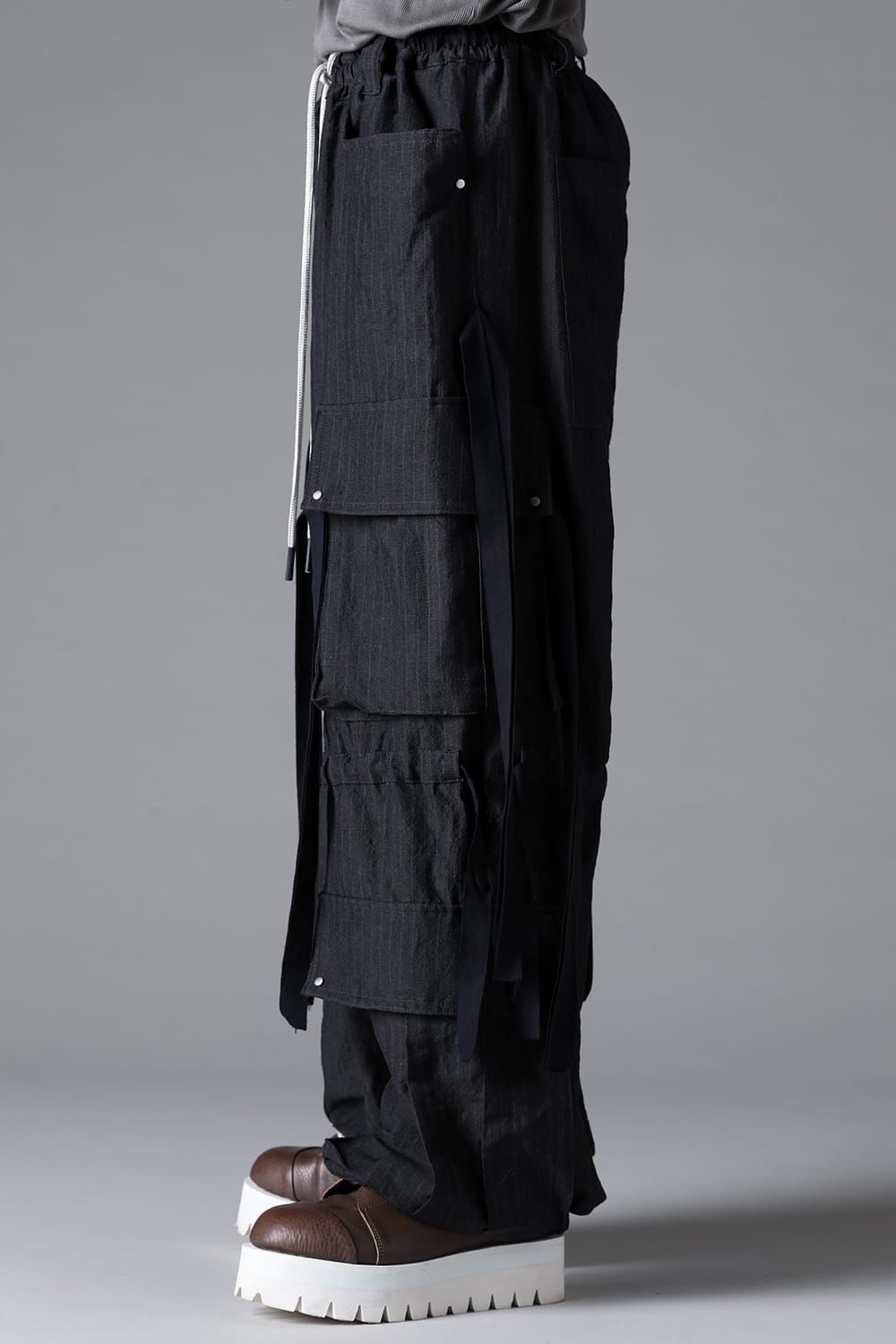 《2026SS先行予約》Cargo Wide With Hangingstraps Pants"Black / Stone /Khaki /D.Grey / ST×GY" / カーゴワイドウィズハンギングストラップパンツ"ブラック/ストーン/カーキ/ダークグレー/ストライプ×ダークグレー"
