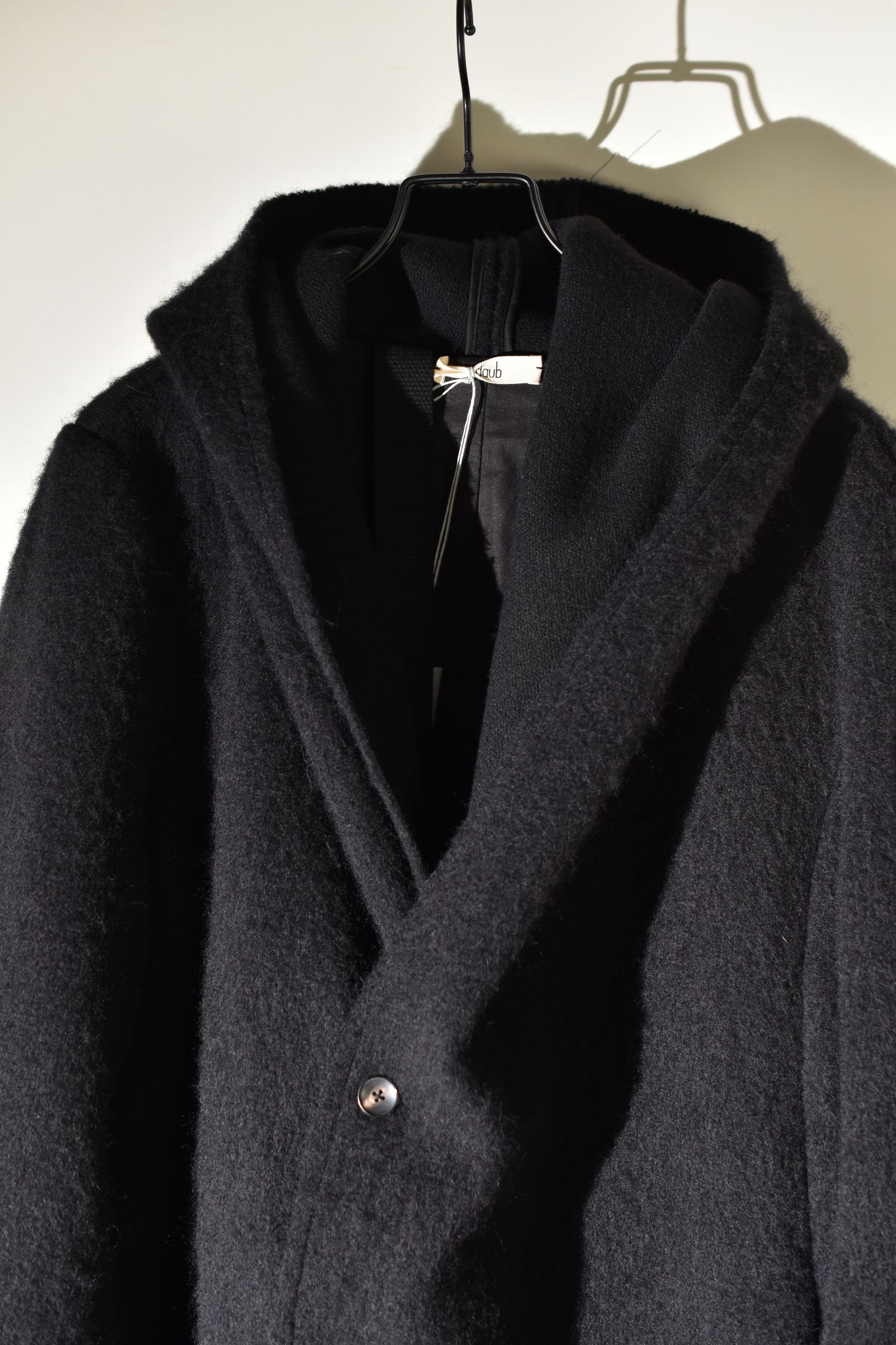 Shawl Collar Hoodie Coat "Black" / ショールカラーフーディコート"ブラック"