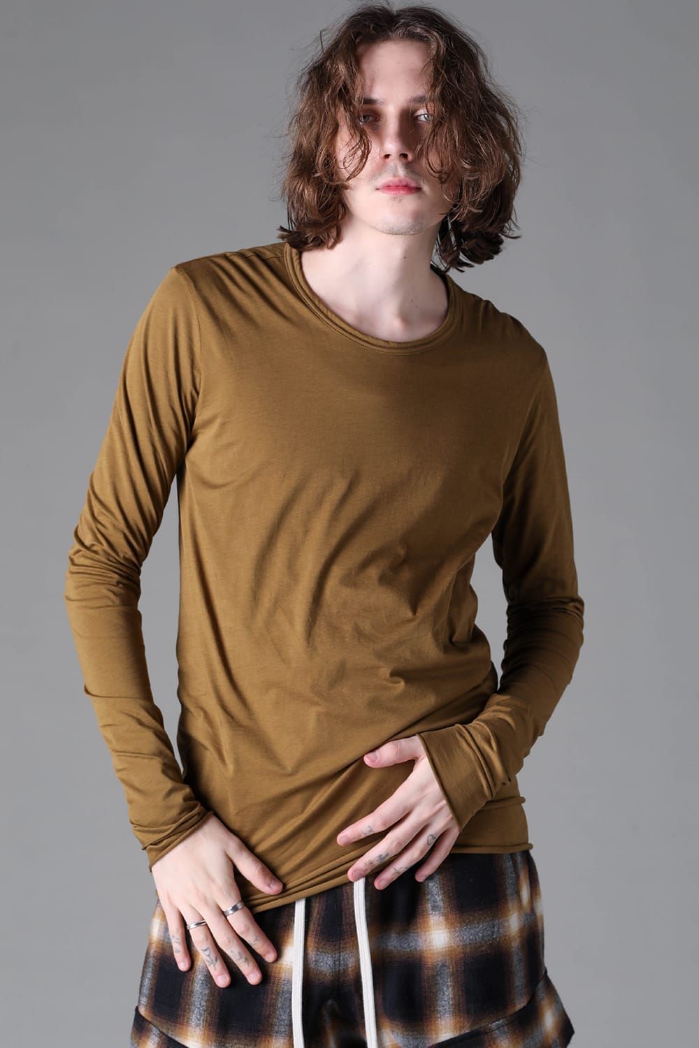 《2026AW先行予約》Layerd Crew Neck Long Sleeve"Black / Mustard yellow /Grey /White" / レイヤードクルーネックロングスリーブ"ブラック/マスタードイエロー/グレー/ホワイト"