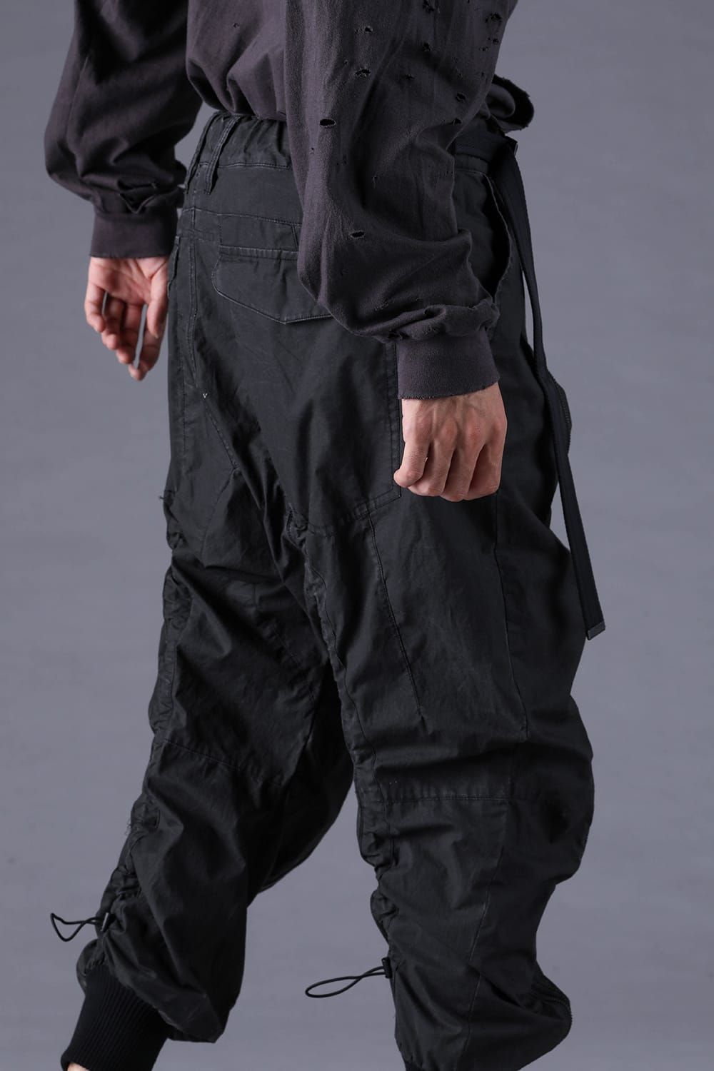 《2027SS先行予約分》Pigment-Coated Parachute Jog Pants"Black" / 顔料コーティングパラシュートジョグパンツ"ブラック"