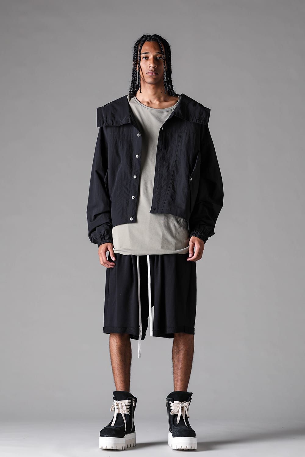 《2027SS先行予約》Lightweight French Terry Wide Shorts"Black" / ミニ裏毛ワイドショーツ"ブラック"