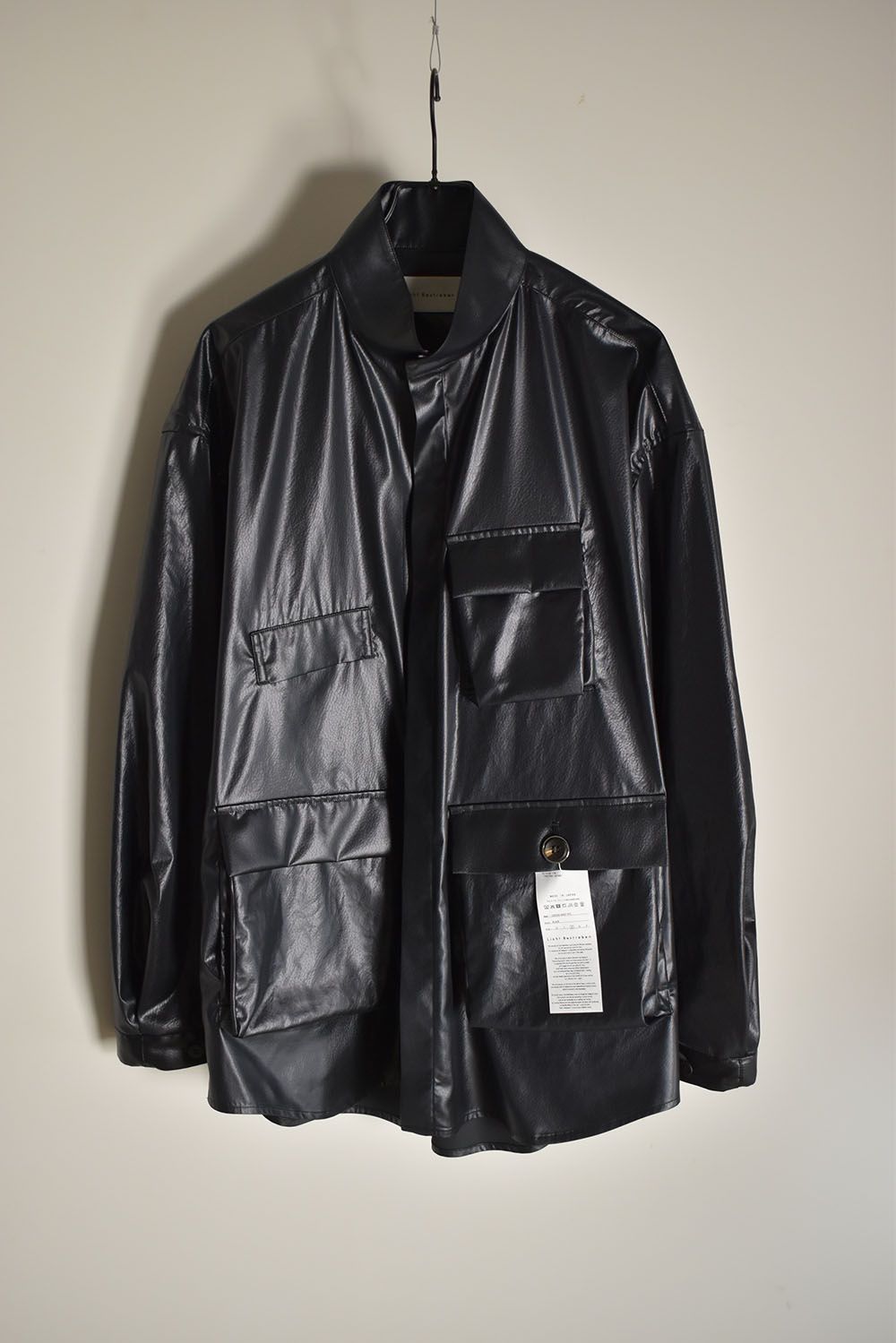 Fake Fake Leather Shirts Jacket"Black" / フェイクフェイクレザーシャツジャケット"ブラック"