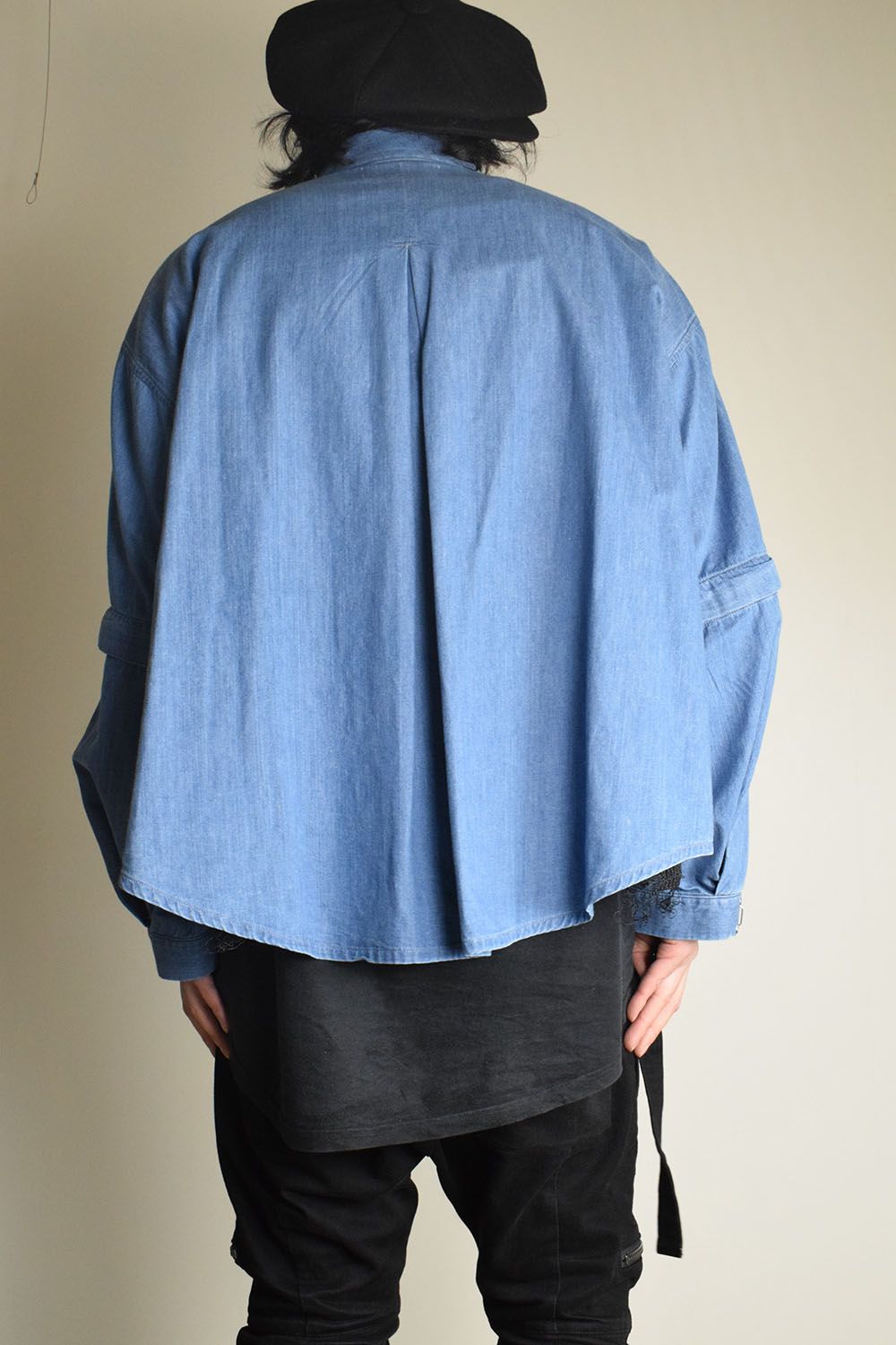 Detachable Sleeve Hook Cuff Shirt"Blue Washed" / デタッチャブルスリーブホックカフスシャツ"ブルーウォッシュド"