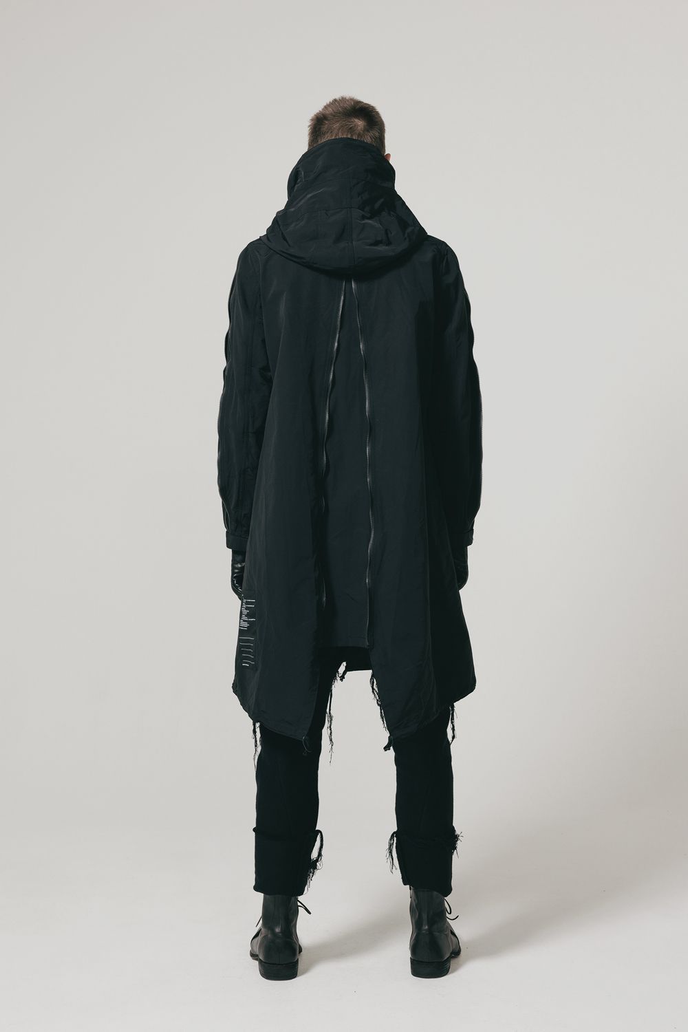 MULTI ZIP MILITARY HOODIE COAT"Black"/マルチジップミリタリーフーディコート"ブラック"