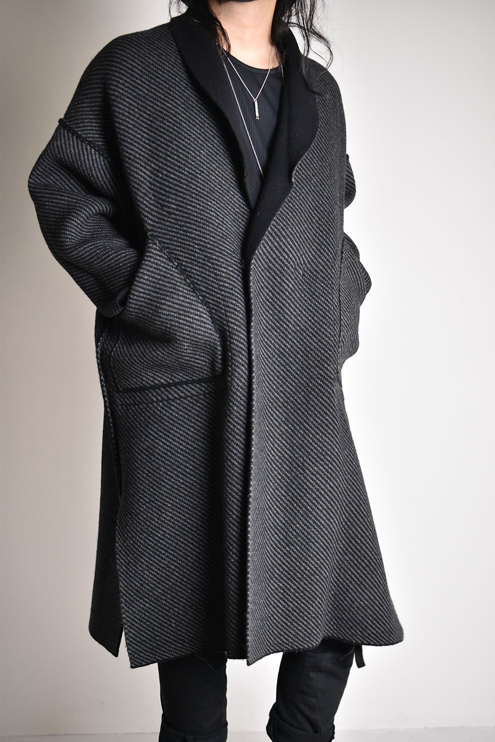 Reversible Knit Coat"Black"/リバーシブルニットコート"ブラック"