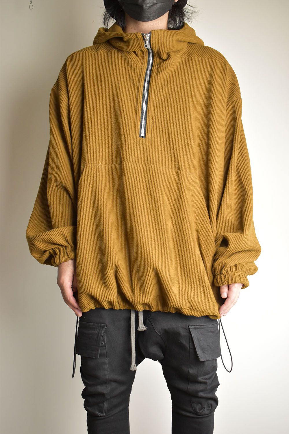 Kint Corduroy Hoodie"Camel" / ニットコーデュロイフーディ"キャメル"