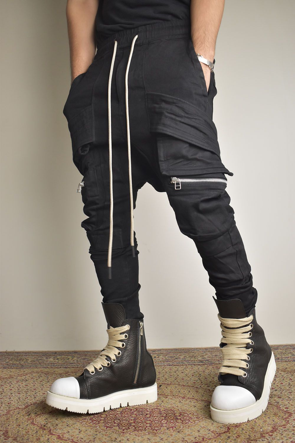 Denim  Cargo Sarouel Skinny"Black"/デニムカーゴサルエルスキニー"ブラック"