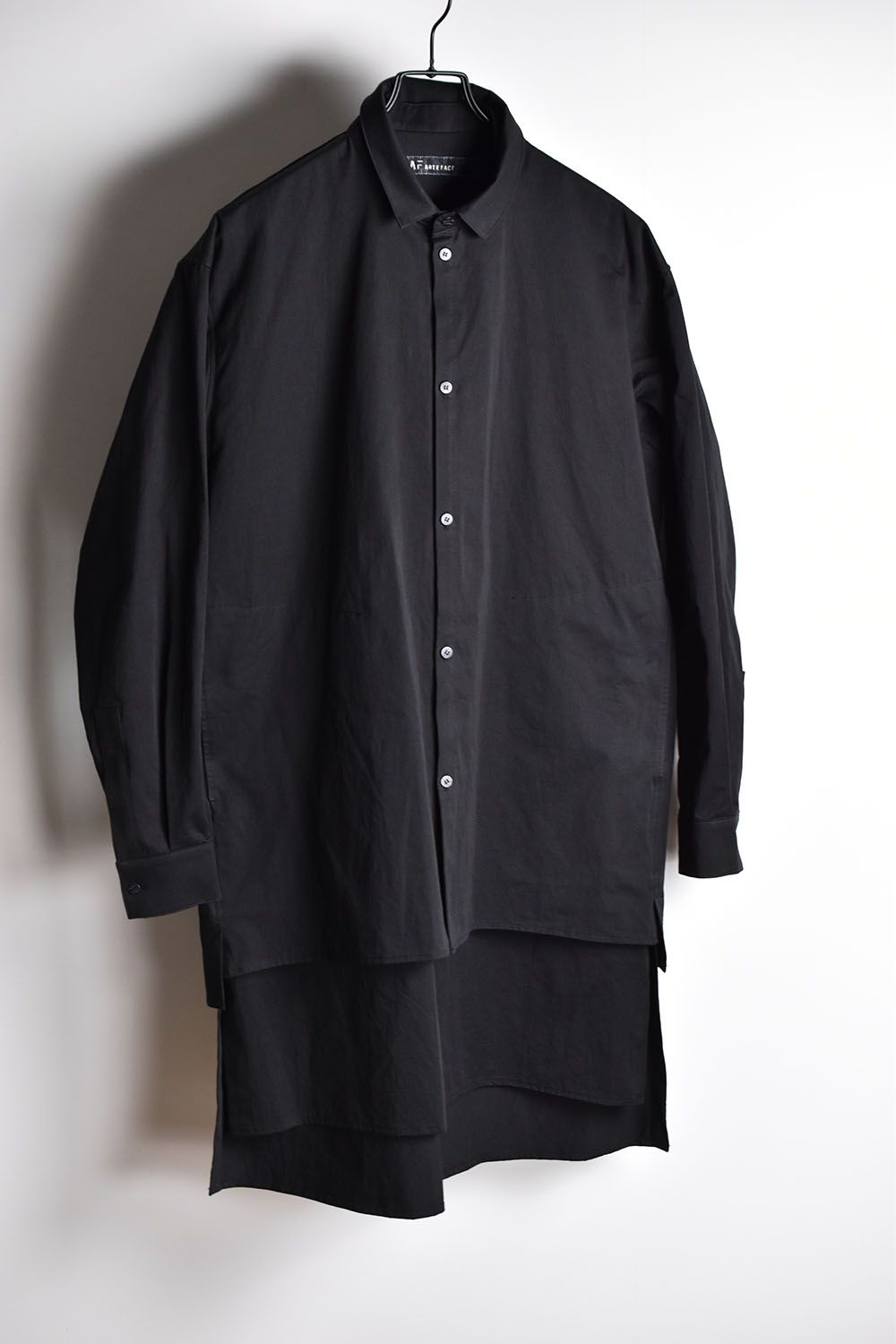 Layered Long Shirts"Black"/  レイヤードロングシャツ"ブラック"