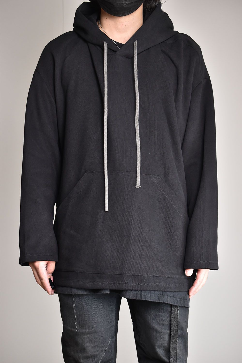 Dolman Hoodie Knit Pullover"Black"/ドルマンフーディニットプルオーバー"ブラック"