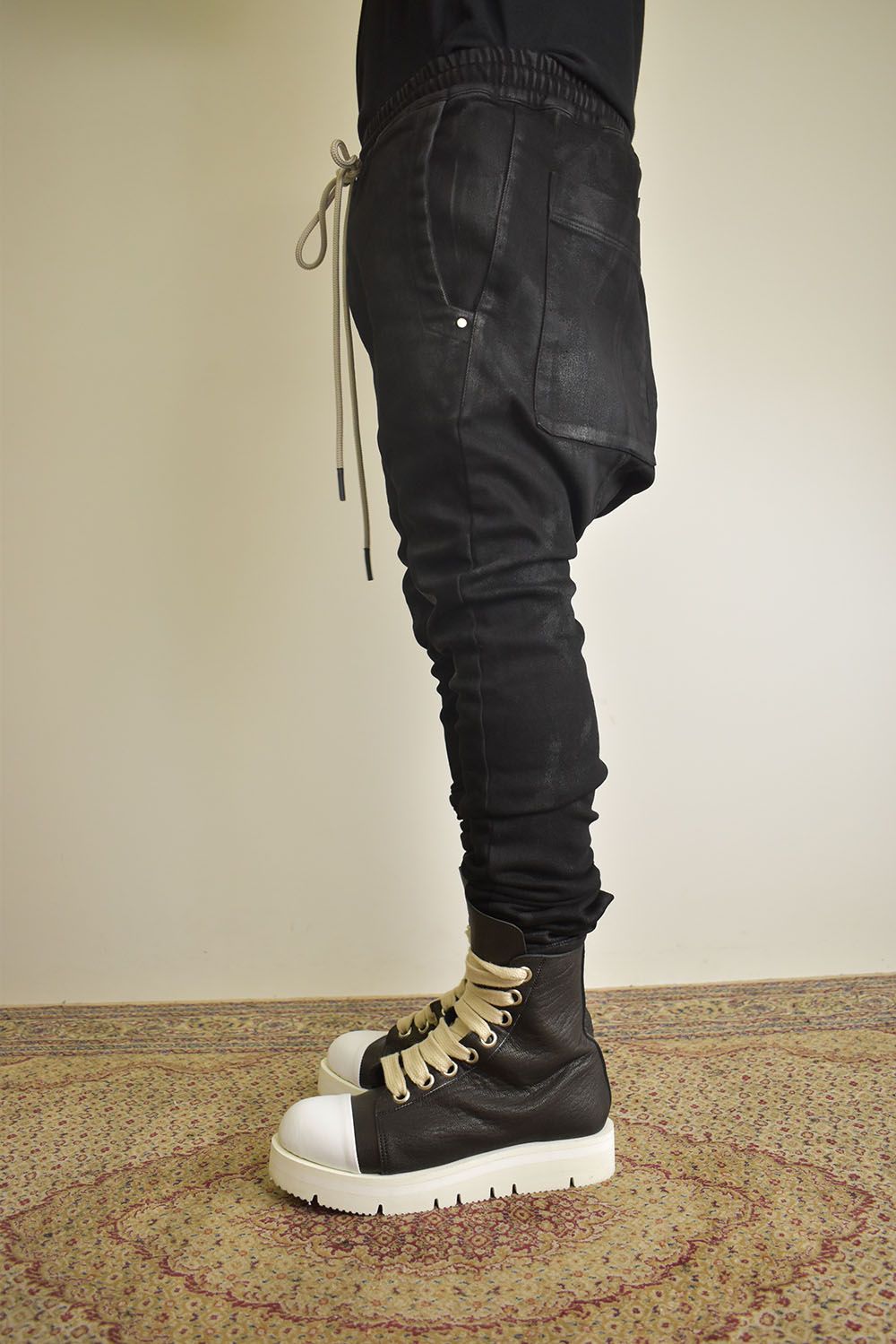 Coating Bonding  Sarouel Skinny Denim"Black" / コーティングボンディングサルエルスキニーデニム"ブラック"