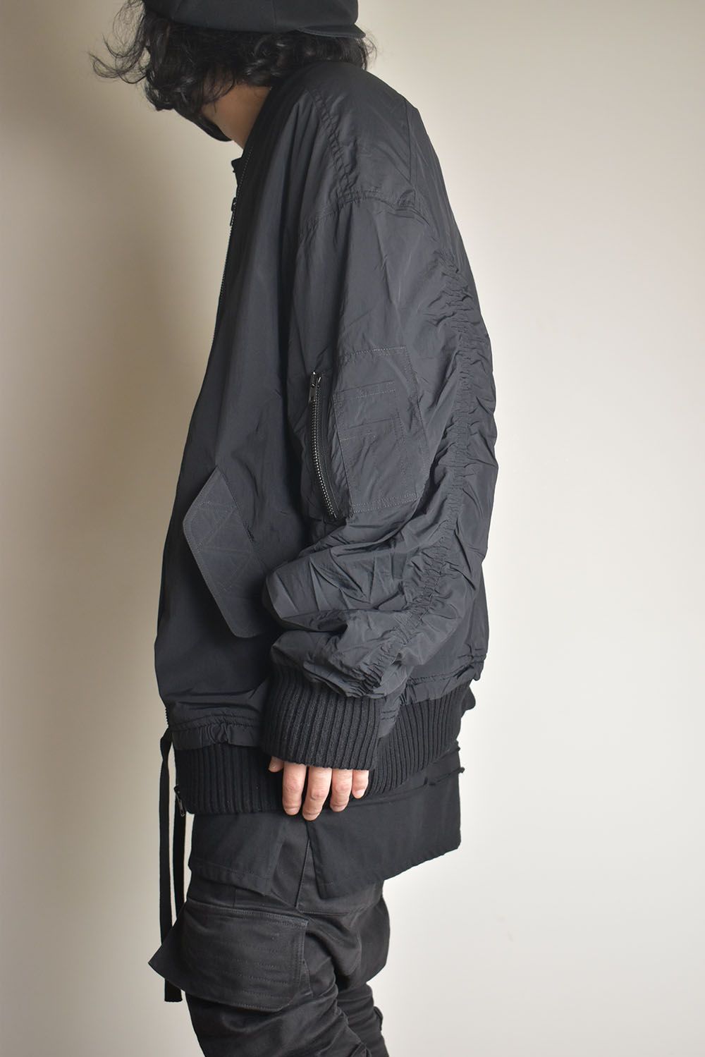 Over Sized Bomber Jacket"Black" / オーバーサイズボンバージャケット"ブラック"