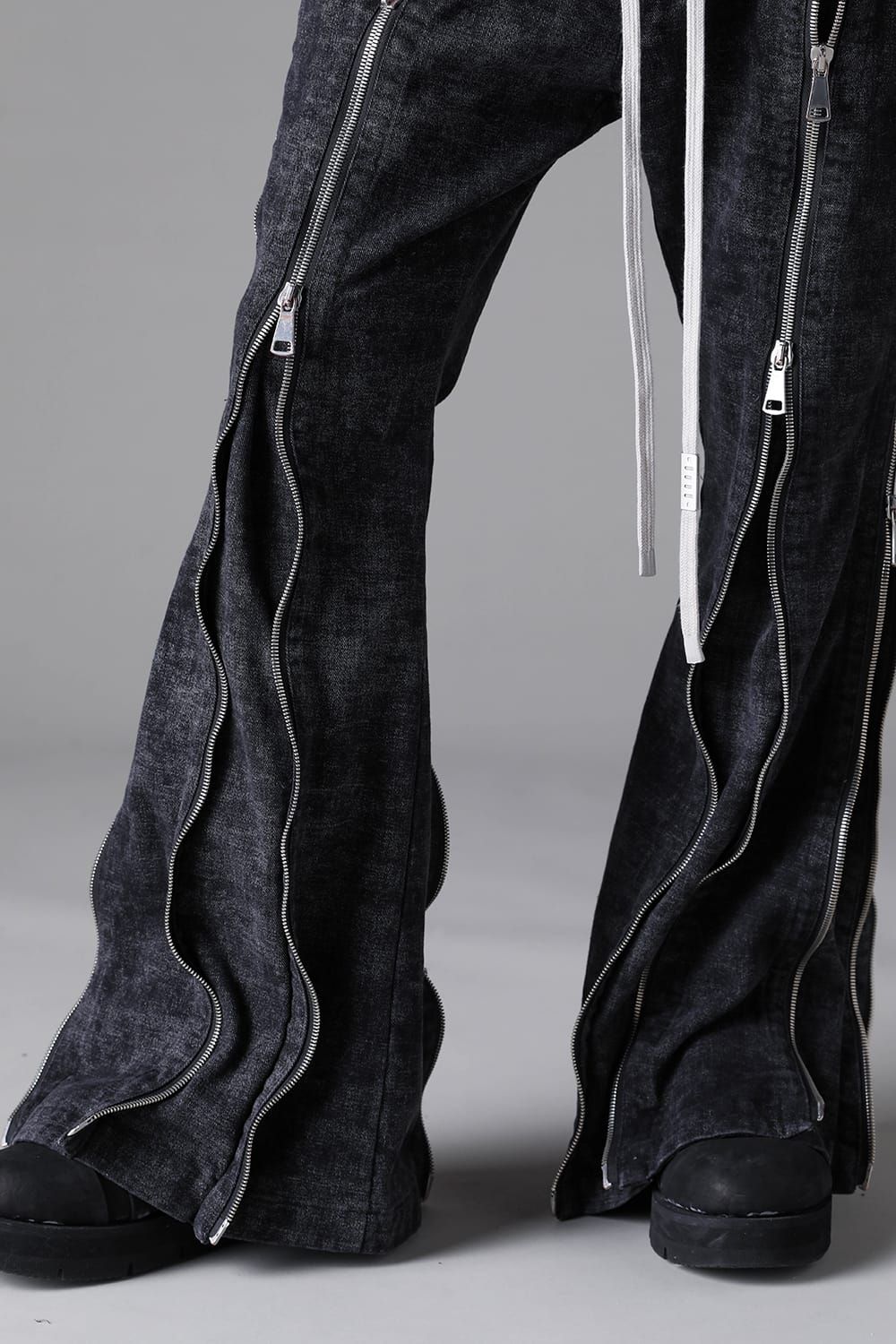 《2026AW先行予約》Zipped Fared Pants"D.Grey" / ジップフレアパンツ"ダークグレー"