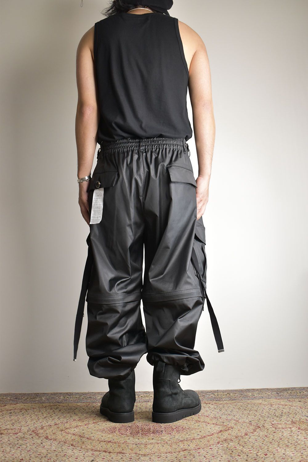 Fake Fake Leather Detachable Cargo Pants"Black"/フェイクフェイクレザーデタッチャブルカーゴパンツ"ブラック"