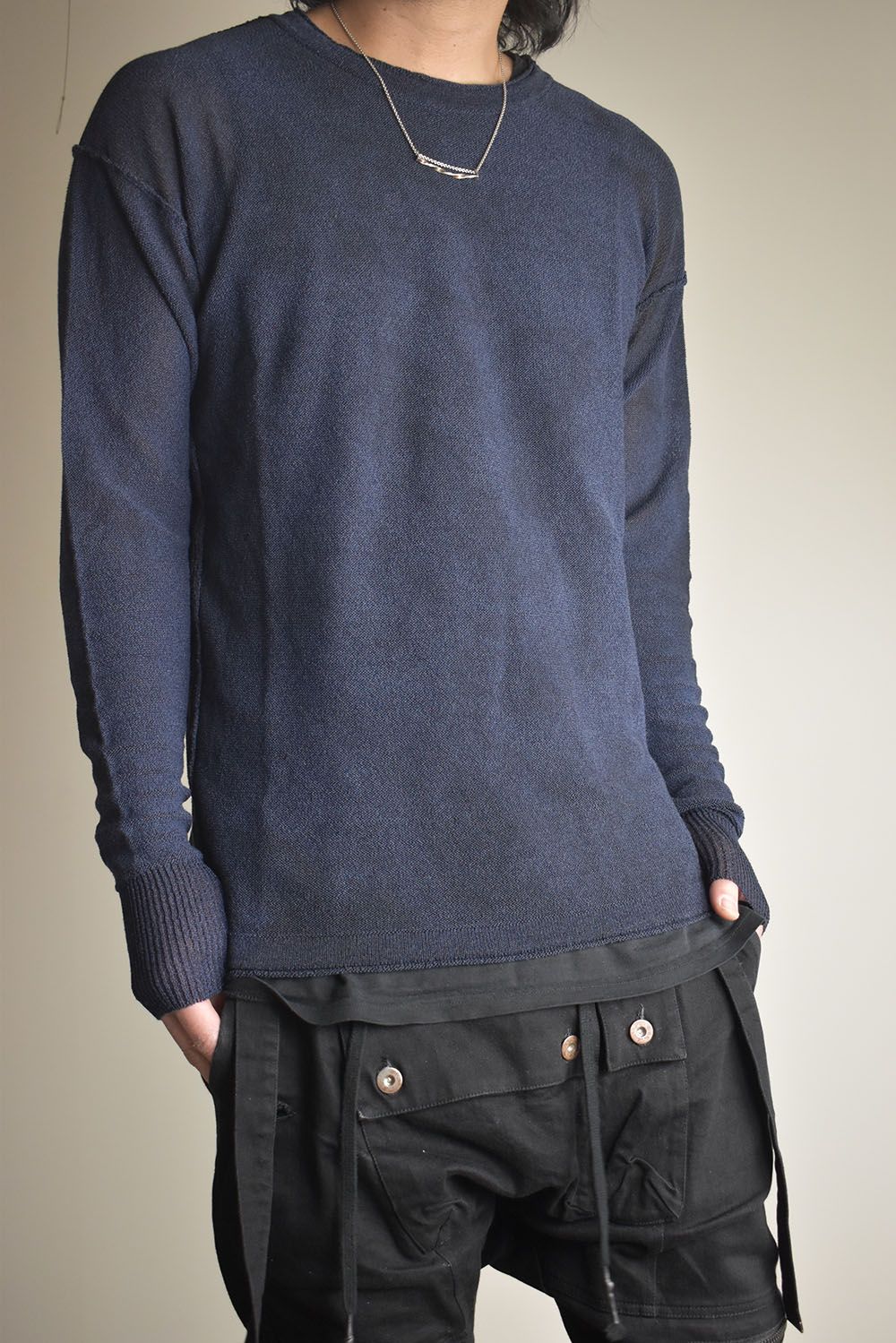 7G Paper Yarn Knit Pullover"Navy" / 7Gペーパーヤーンニットプルオーバー"ネイビー"