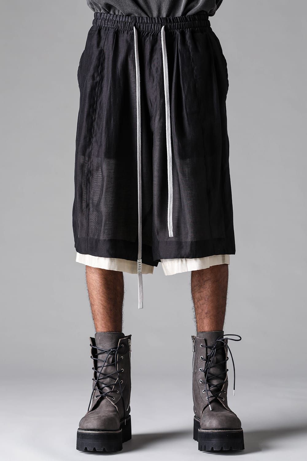《2027SS先行予約》Layerd Wide Shorts"Black" / レイヤードワイドショーツ"ブラック"