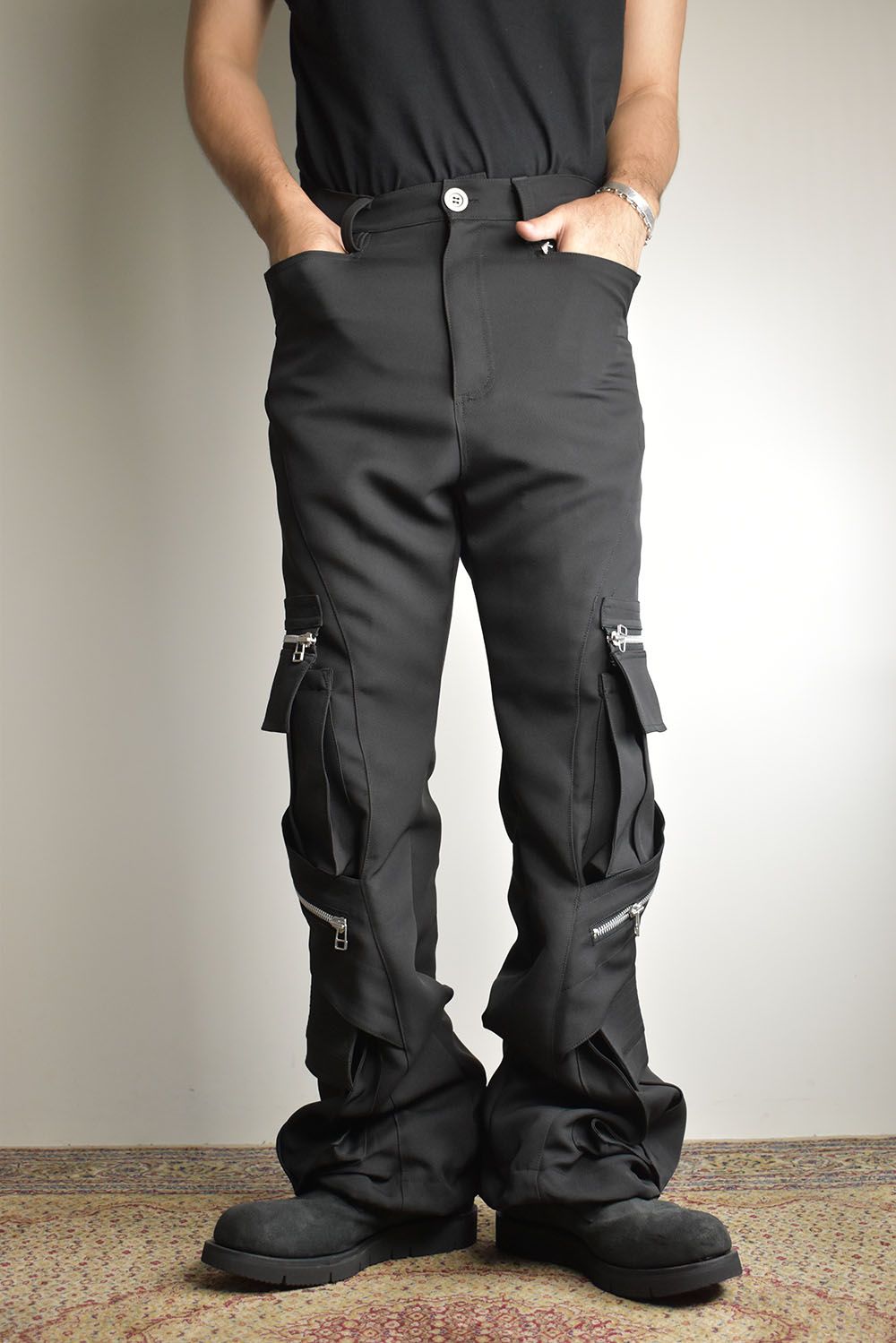 Cargo Flare Baggy Pants"Black" / カーゴフレアバギーパンツ"ブラック"