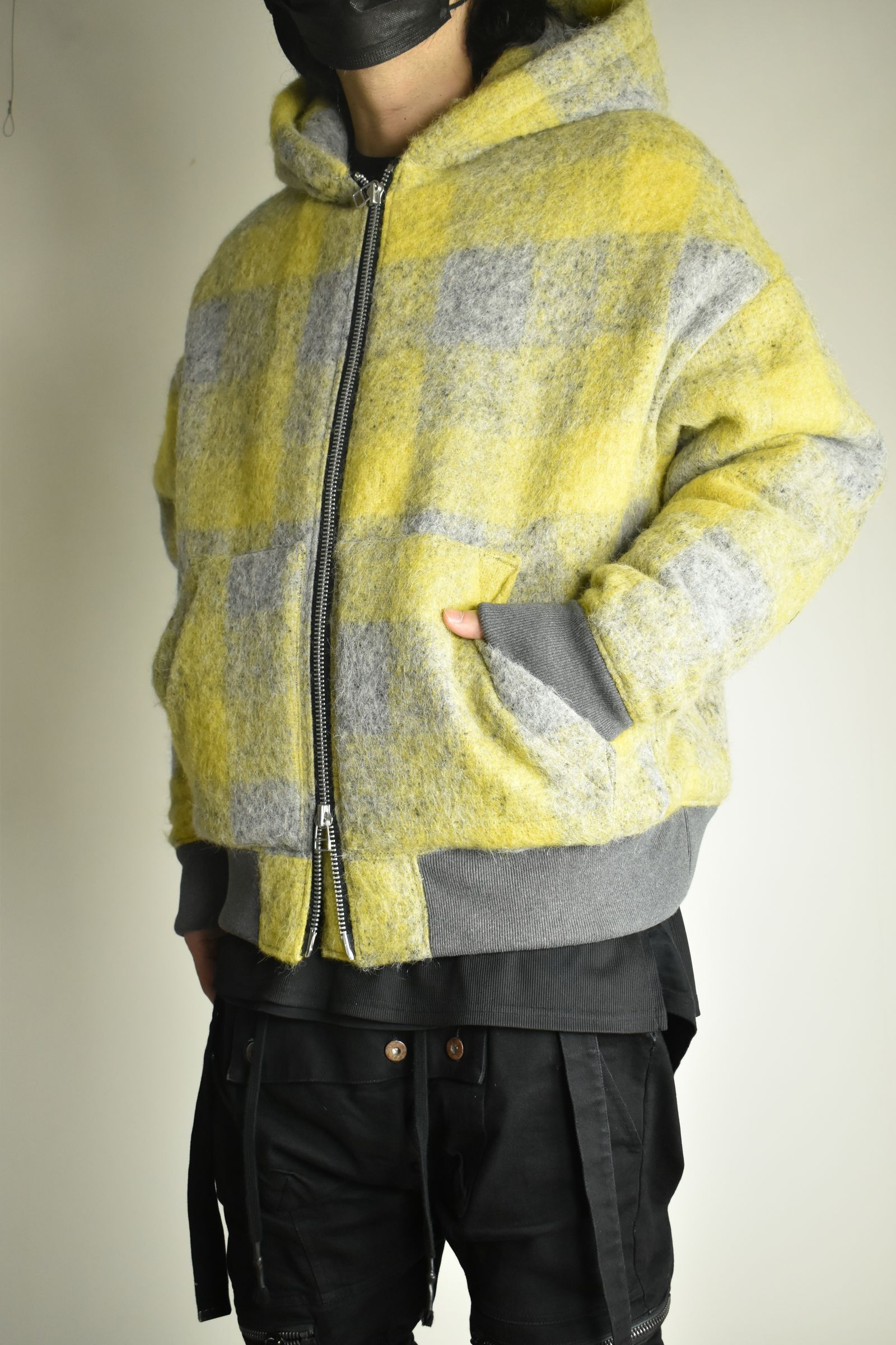 《2026AW先行予約》Plaid Padded Hoodie"Yellow" / プレイドパデッドフーディ"イエロー"
