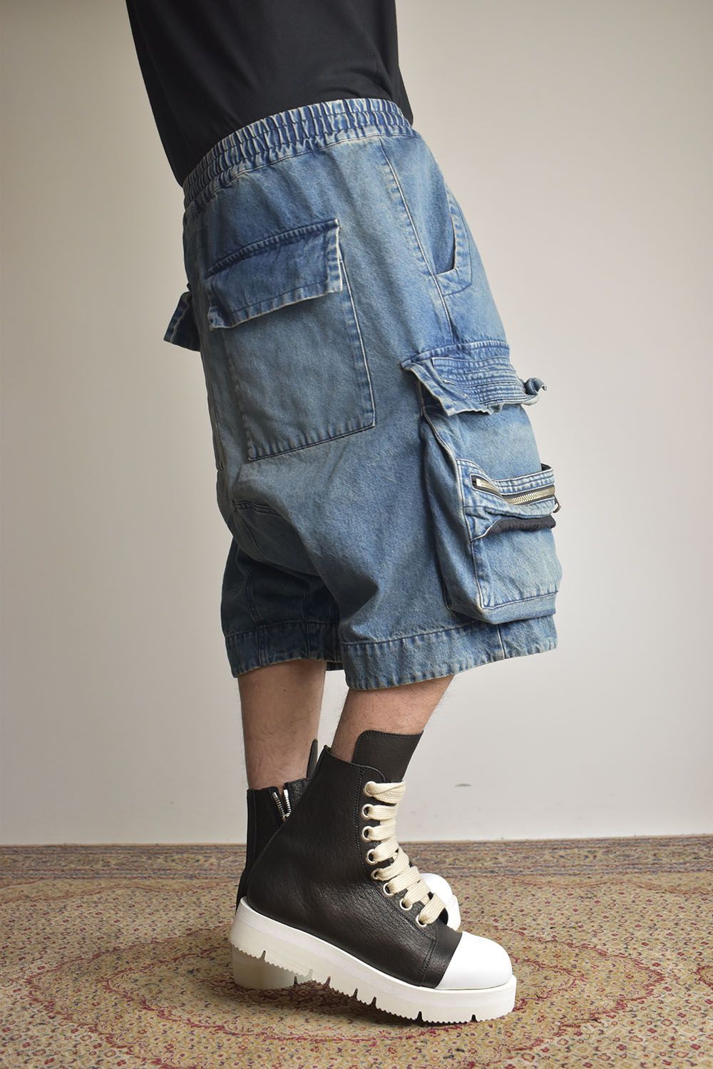 Vintage Denim Military Shorts"Blue" / ヴィンテージデニムミリタリーショーツ"ブルー"