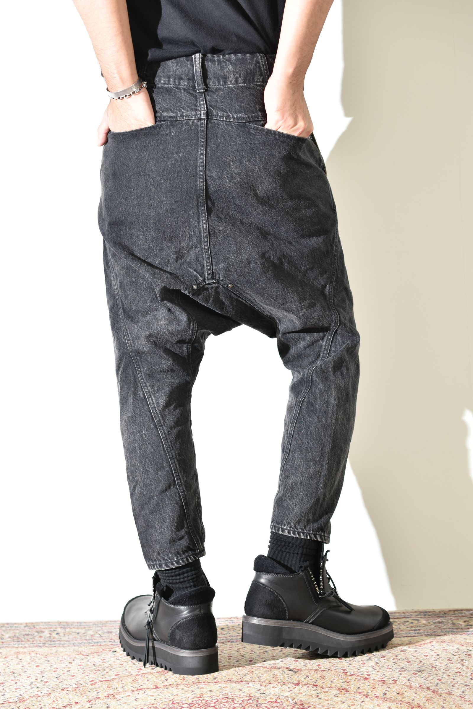 Sarrouel Denim Pants "Mist Bleach Black" / サルエルデニムパンツ "ミストブリーチブラック"