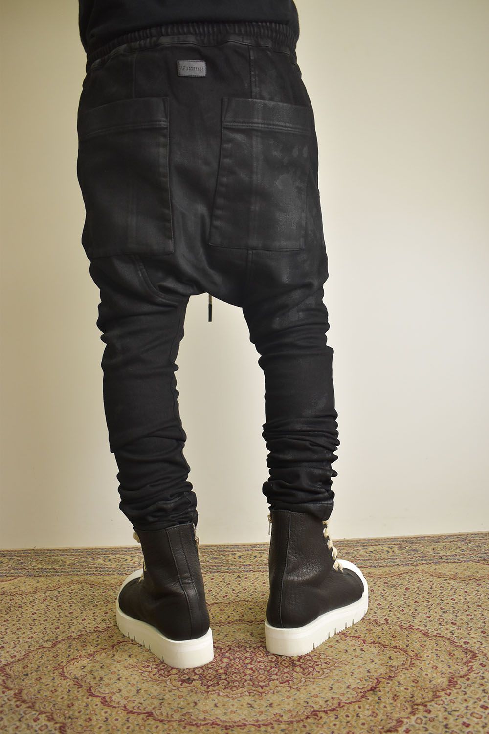 Coating Bonding  Sarouel Skinny Denim"Black" / コーティングボンディングサルエルスキニーデニム"ブラック"