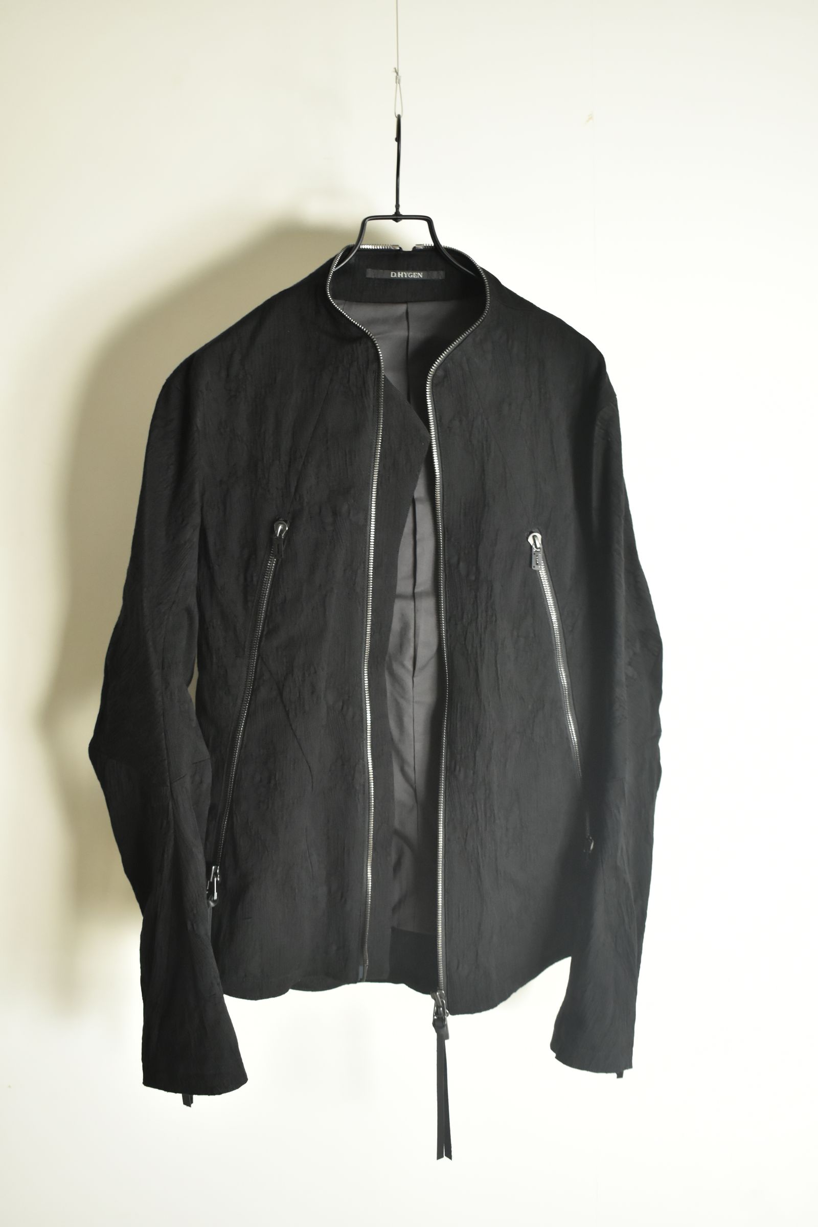 Damage Jacquard Single Rider Jacket"Black" / ダメージジャガードシングルライダースジャケット"ブラック"