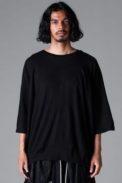 《2026SS先行予約》Deformed Stripe Pattern Dolman Tee "Black / Cream" /ディフォルメドストライプパターンドルマンTee"ブラック/クリーム"