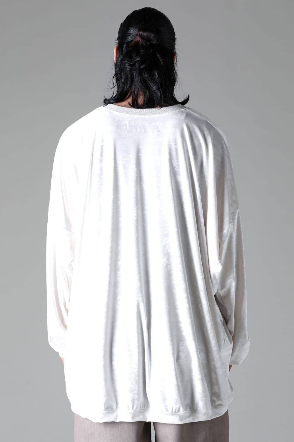 《2025AW先行予約》Washer Velor Jumbo Crew Neck Top"Black/Ivory" / ワッシャーベロアジャンボクルーネックトップ"ブラック/アイボリー"