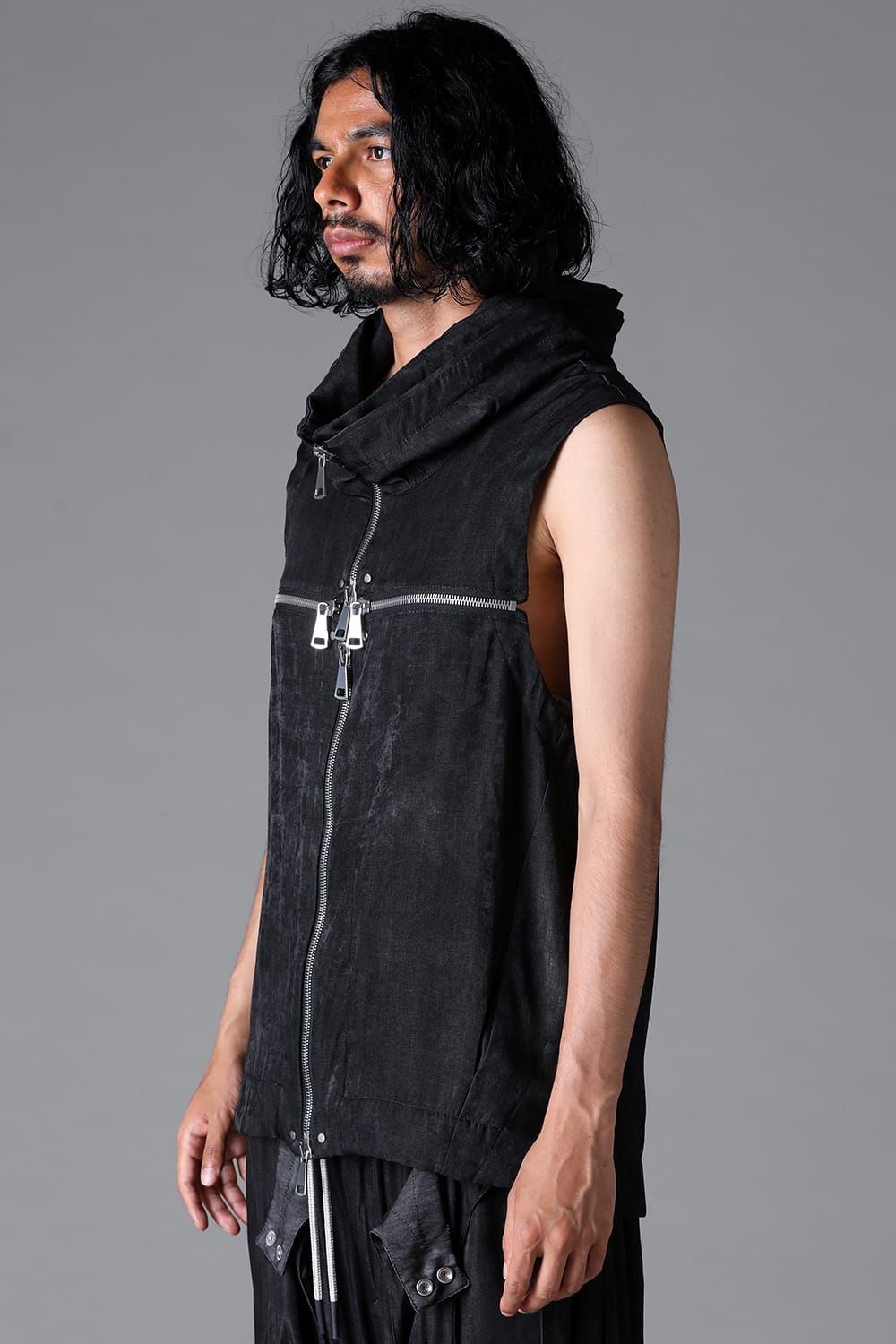 《2026SS先行予約》Zip Vest"Black / Uneven D.Grey / Uneven Grey" / ジップベスト"ブラック/アンイーブンダークグレー/アンイーブングレー"