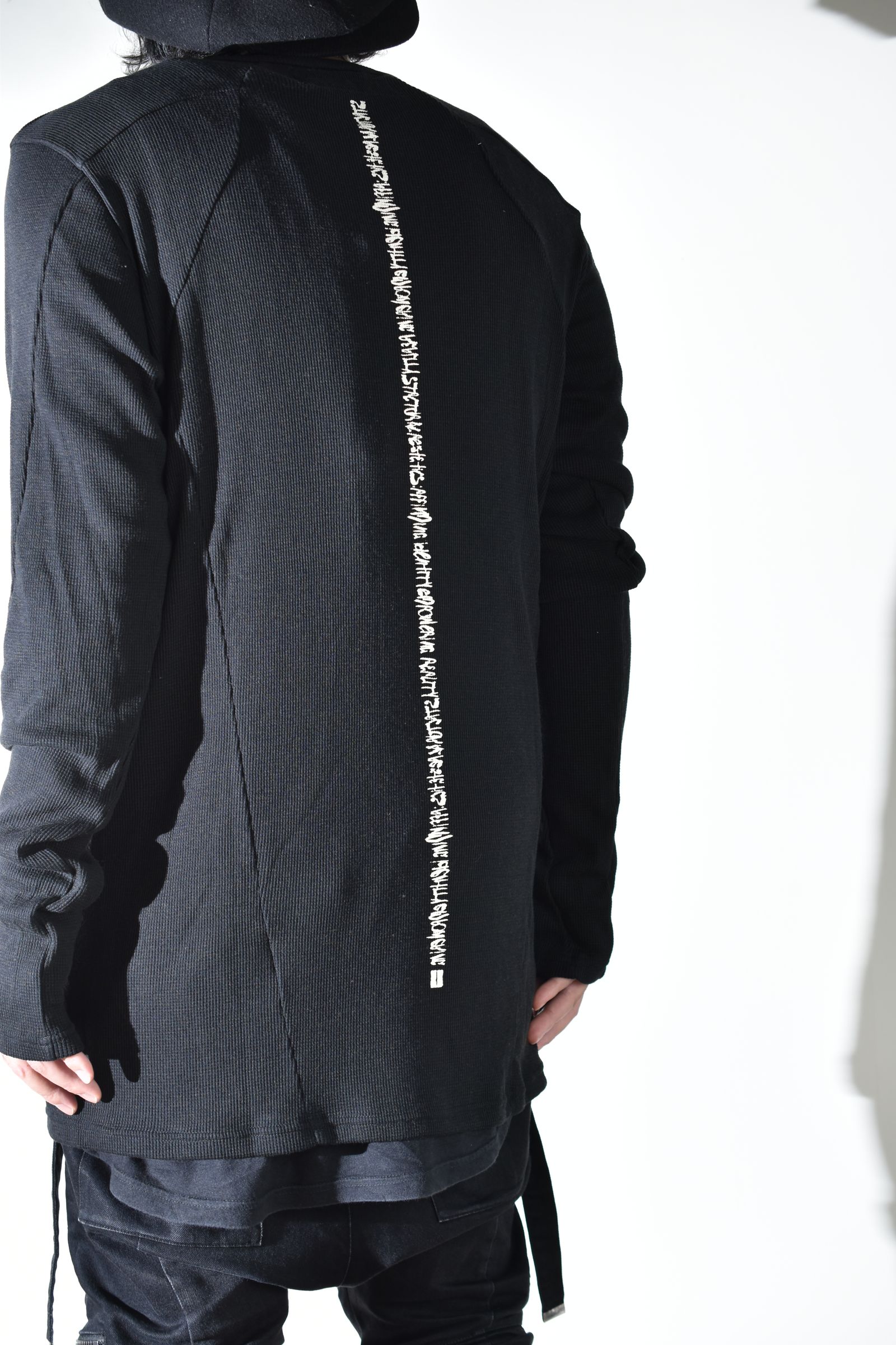 Back Printed Waffle Jersey Long  Sleeve Tee"Black" バックプリントワッフルジャージーロングスリーブTee"ブラック"