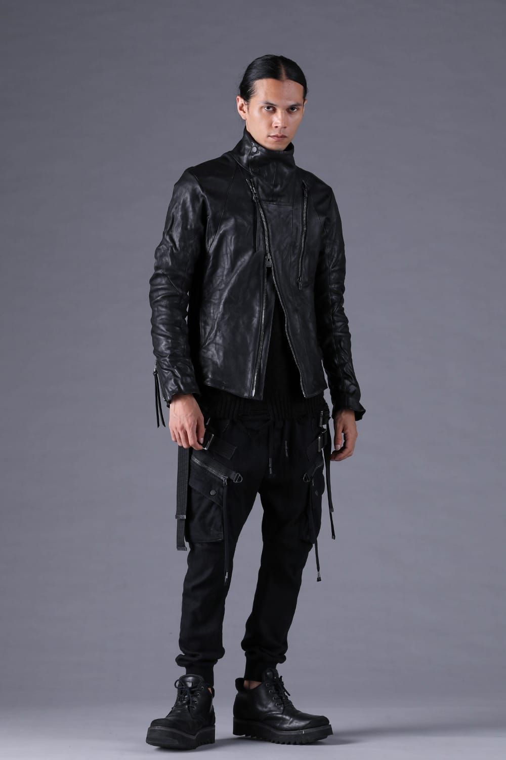 《2027SS先行予約分》Horse Leather High-Neck Jacket"Black" / ホースレザーハイネックジャケット"ブラック"